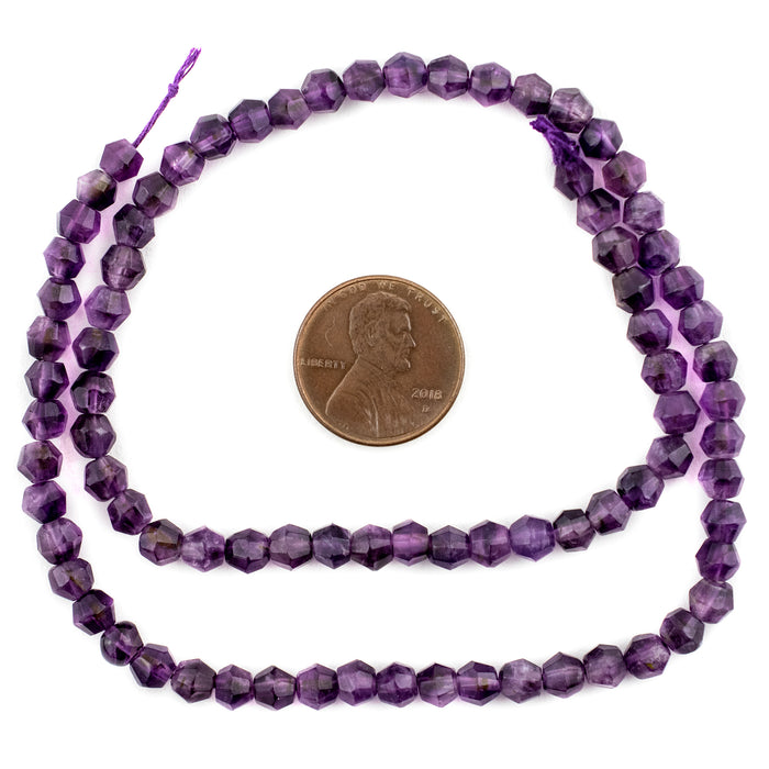 Faceted Bicone Amethyst Beads (4mm) - The Bead Chest