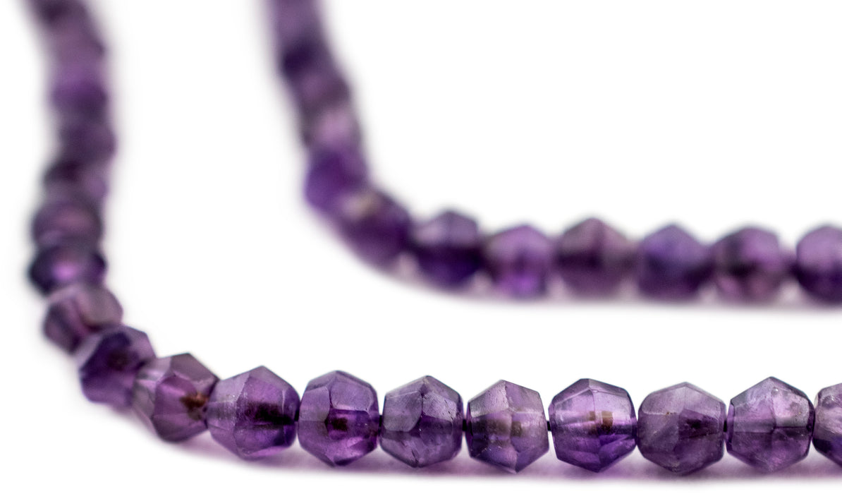 Faceted Bicone Amethyst Beads (4mm) - The Bead Chest