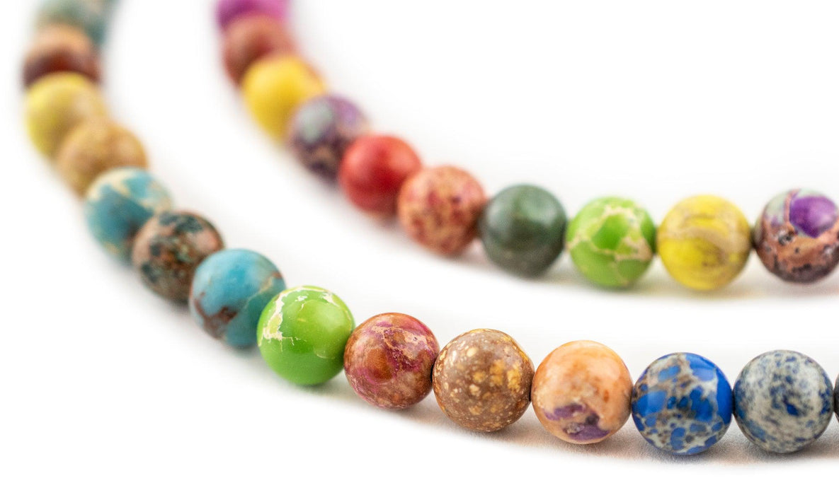 Rainbow Sea Sediment Jasper Beads (8mm) - The Bead Chest