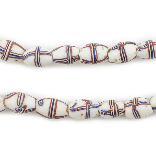 Old White Venetian French Cross Beads - The Bead Chest