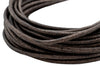 2.5mm Grey Distressed Round Leather Cord (15ft)