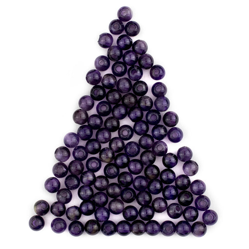 Dark Round Amethyst Beads (6mm, Set of 100) - The Bead Chest