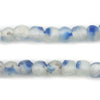 Light Cobalt Blue Swirl Recycled Glass Beads (9mm)