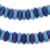 Turquoise & Cobalt Blue Medley Ashanti Glass Saucer Beads