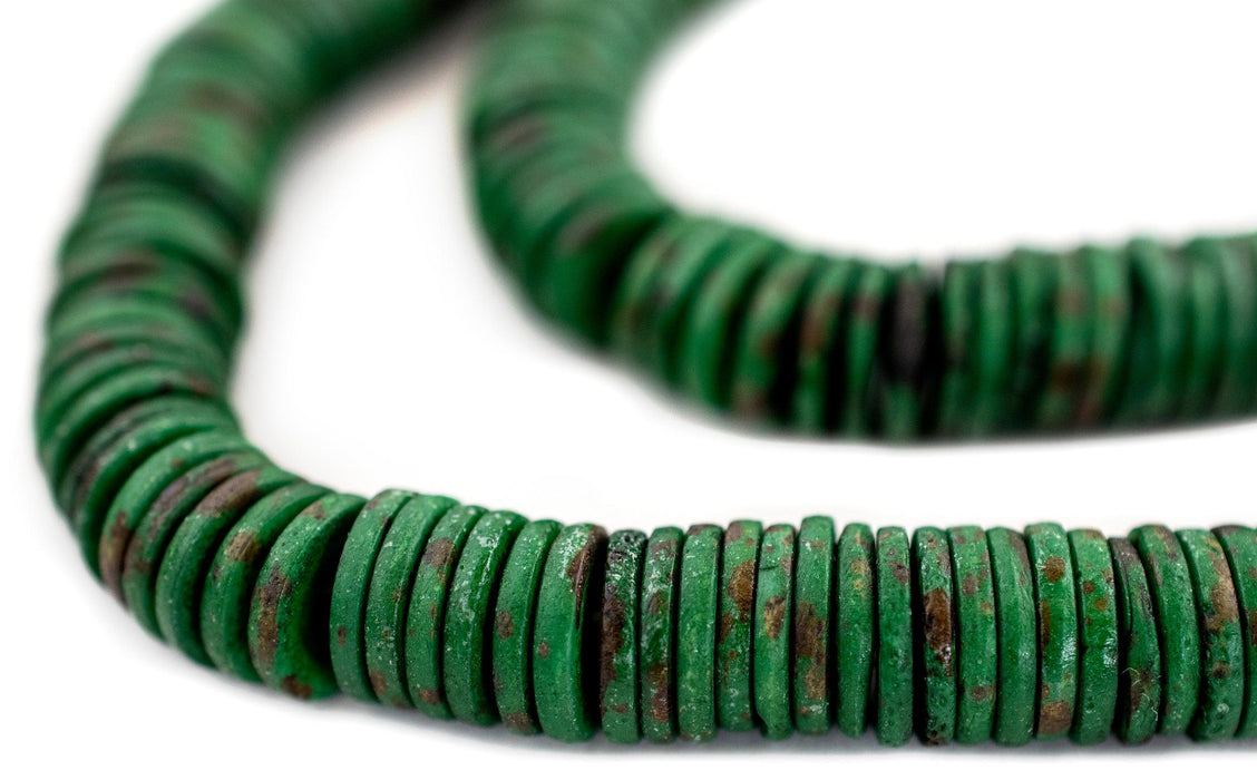 Emerald Green Bone Button Beads (10mm) - The Bead Chest