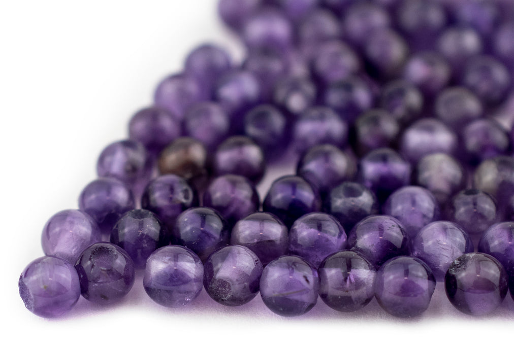 Round Amethyst Beads (5mm, Set of 100) - The Bead Chest