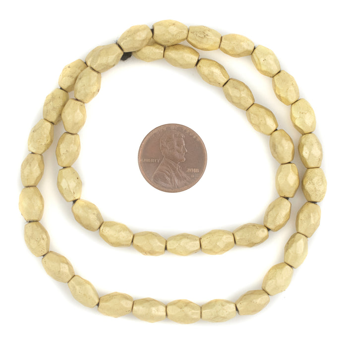 Faceted Brass Oval Beads (9x6mm) - The Bead Chest