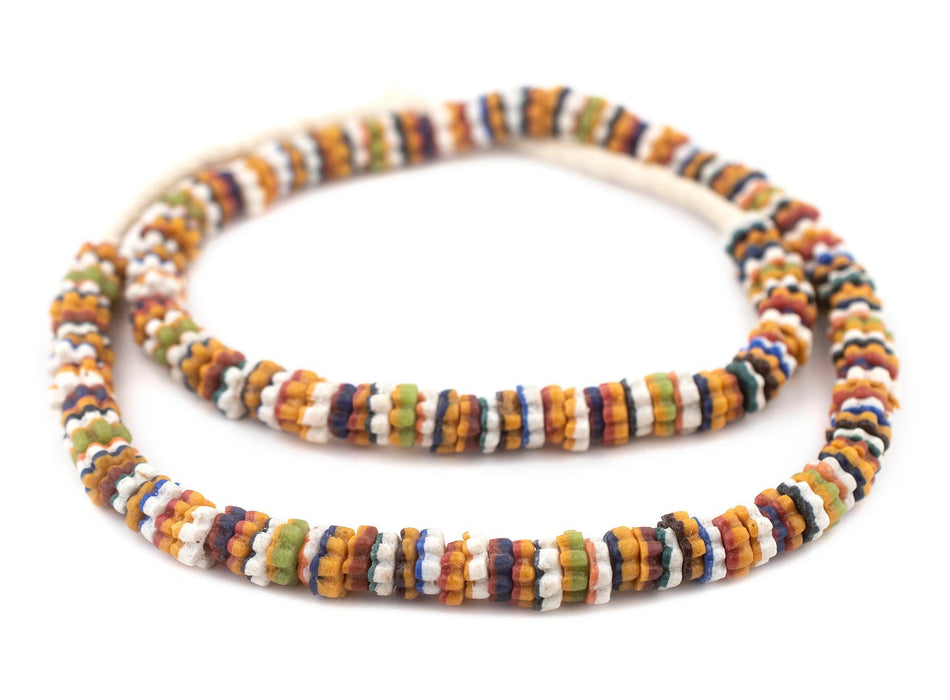 Multicolor West African Flower Krobo Beads (11mm) - The Bead Chest