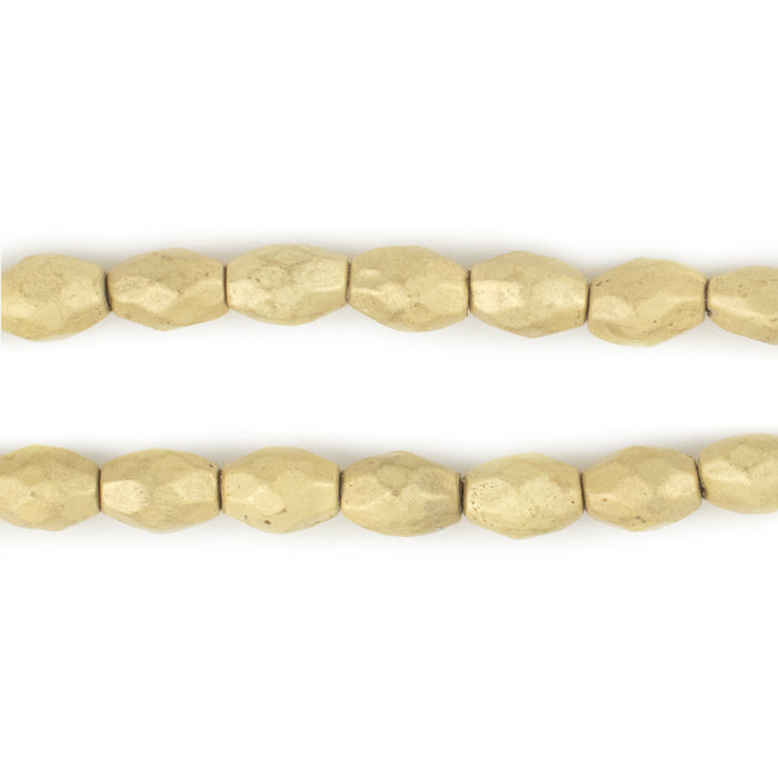 Faceted Brass Oval Beads (9x6mm) - The Bead Chest
