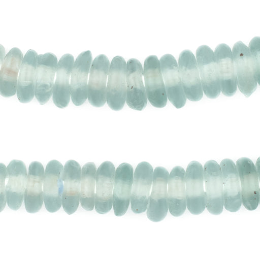 Blue Aqua Rondelle Recycled Glass Beads - The Bead Chest