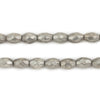 Faceted Silver Oval Beads (9x6mm)