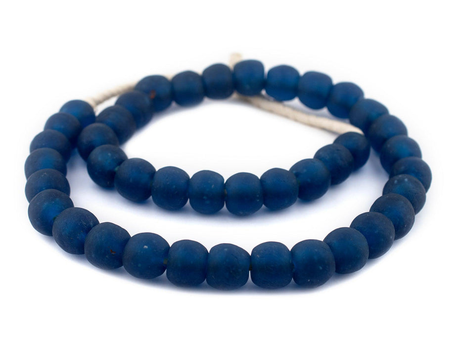 Dark Aqua Recycled Glass Beads (18mm) - The Bead Chest
