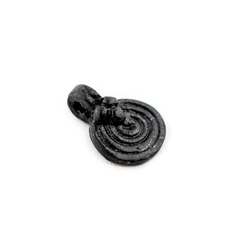 Midnight Black Baule-Style Spiral Charm - The Bead Chest