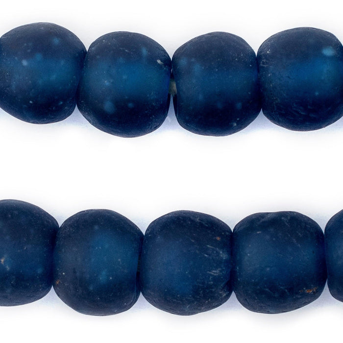Dark Aqua Recycled Glass Beads (18mm) - The Bead Chest