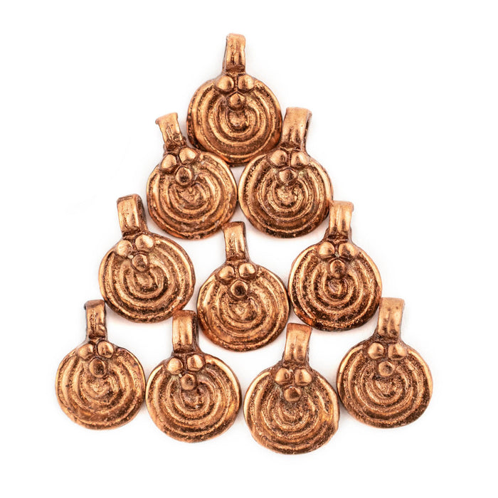 Copper Baule-Style Spiral Charm - The Bead Chest