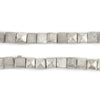 Silver Faceted Flat Square Beads (6mm)