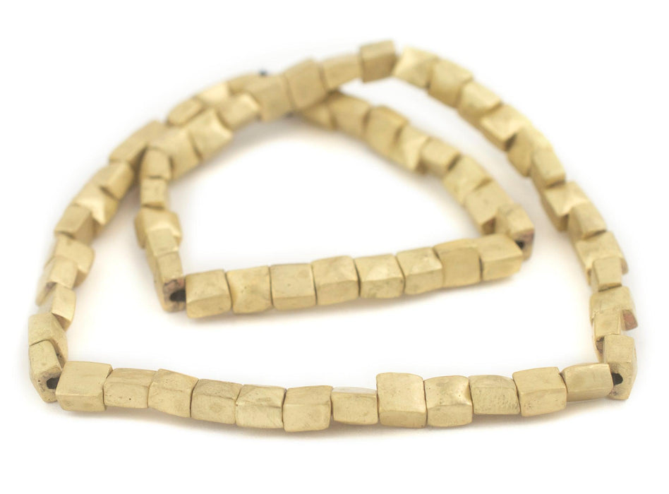 Brass Faceted Flat Square Beads (6mm) - The Bead Chest