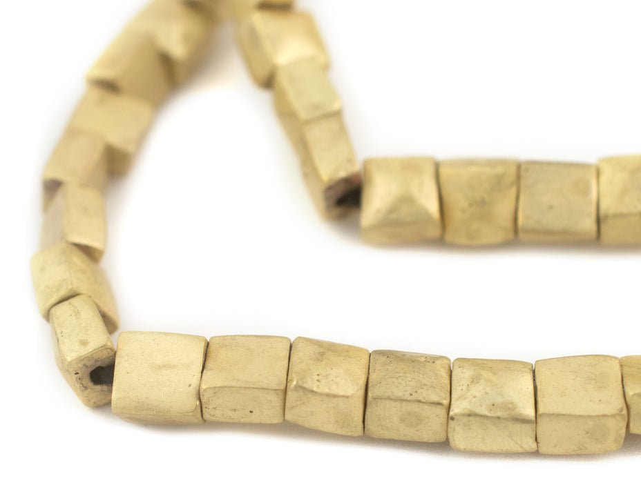 Brass Faceted Flat Square Beads (6mm) - The Bead Chest
