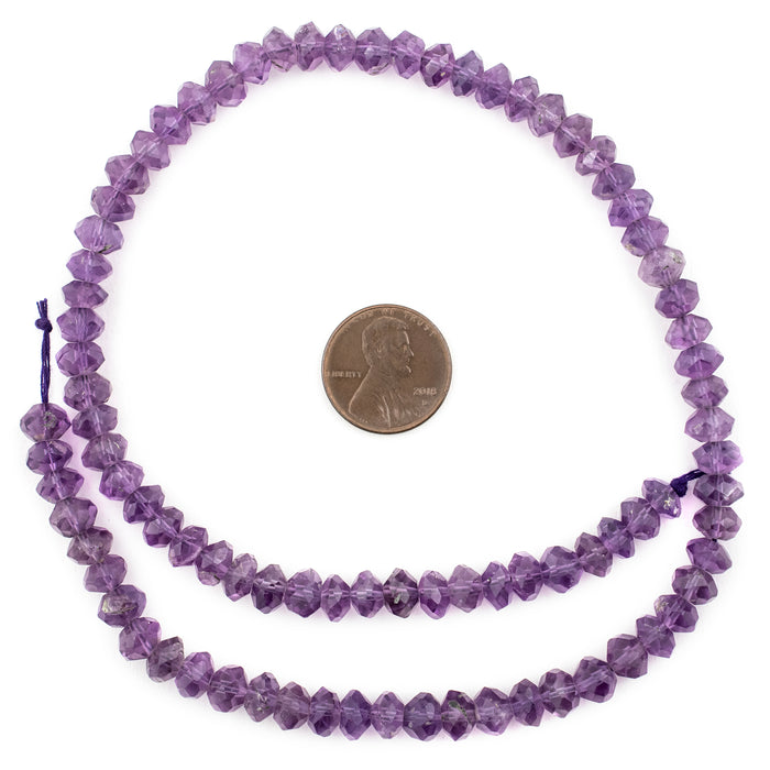 Faceted Rondelle Amethyst Beads (8mm) - The Bead Chest