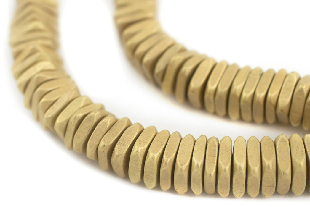 Brass Faceted Square Heishi Beads (9mm) - The Bead Chest