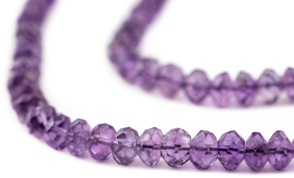 Faceted Rondelle Amethyst Beads (8mm) - The Bead Chest