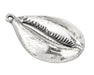 Antiqued Silver Cowrie Shell Pendant (7x66mm) - The Bead Chest