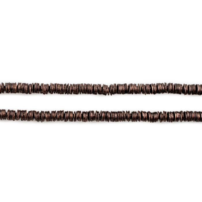 Antiqued Copper Flat Disk Heishi Beads (3mm) - The Bead Chest