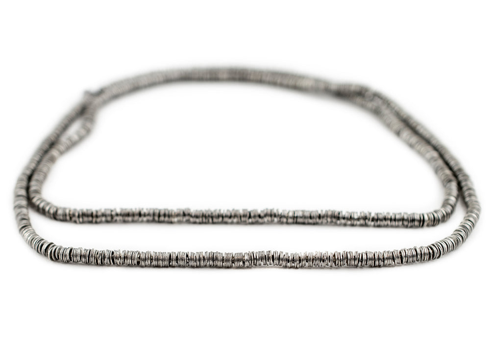 Silver Flat Disk Heishi Beads (3mm) - The Bead Chest