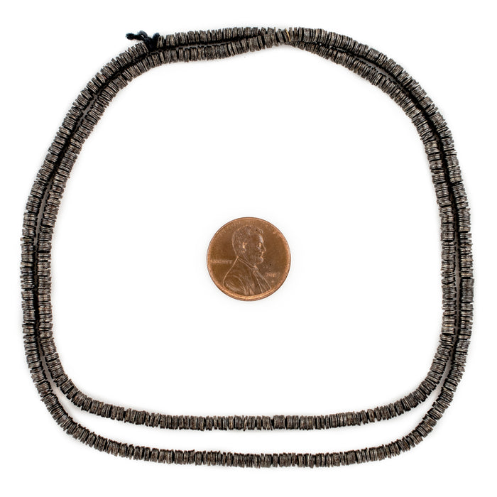 Midnight Black Flat Disk Heishi Beads (3mm) - The Bead Chest