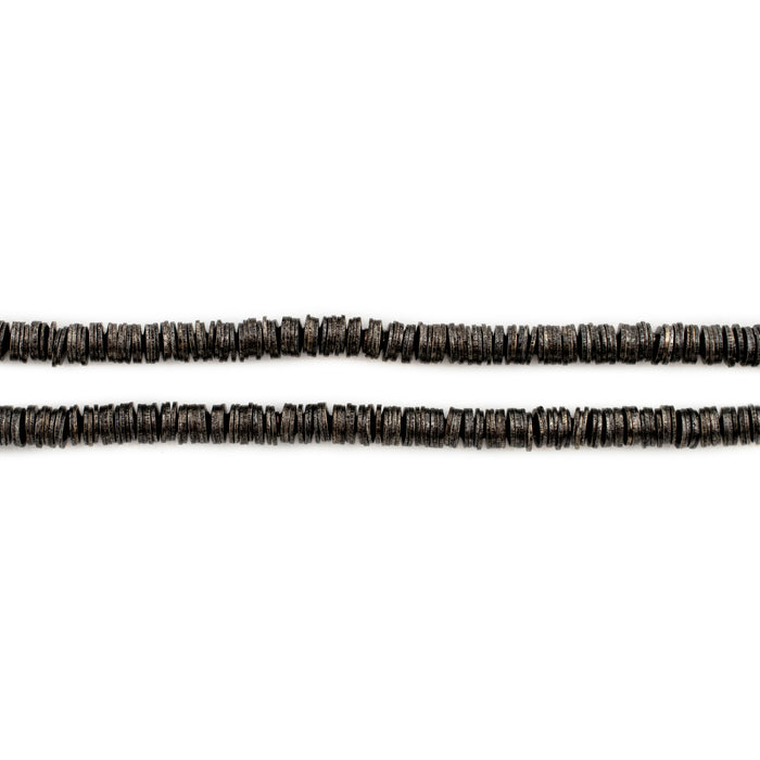 Midnight Black Flat Disk Heishi Beads (3mm) - The Bead Chest