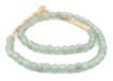 Dark Clear Aqua Recycled Glass Beads (11mm) - The Bead Chest