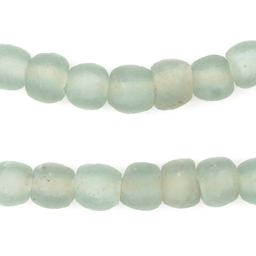 Dark Clear Aqua Recycled Glass Beads (11mm) - The Bead Chest