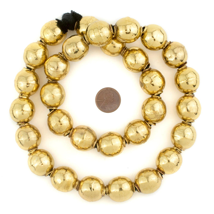 Brass Sphere Hollow Tribal Beads (18mm) - The Bead Chest