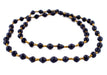 Midnight Blue Recycled Paper Beads from Uganda (8-9mm) - The Bead Chest