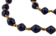 Midnight Blue Recycled Paper Beads from Uganda (8-9mm) - The Bead Chest