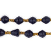 Midnight Blue Recycled Paper Beads from Uganda (8-9mm)