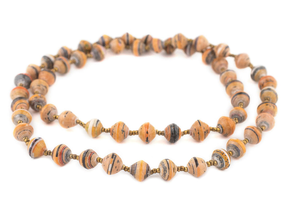 Tangerine Medley Recycled Paper Beads from Uganda - The Bead Chest