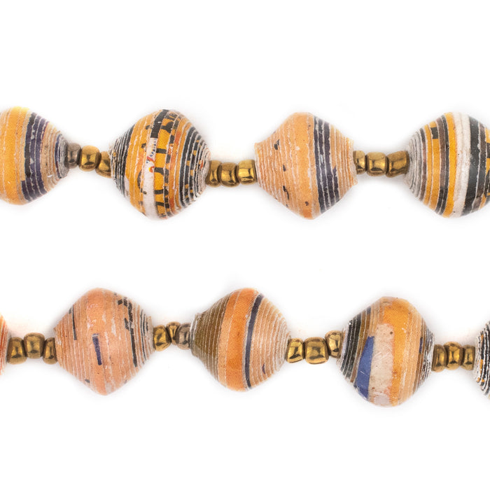Tangerine Medley Recycled Paper Beads from Uganda - The Bead Chest