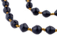 Midnight Blue Recycled Paper Beads from Uganda (10-12mm) - The Bead Chest