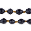 Midnight Blue Recycled Paper Beads from Uganda (10-12mm)