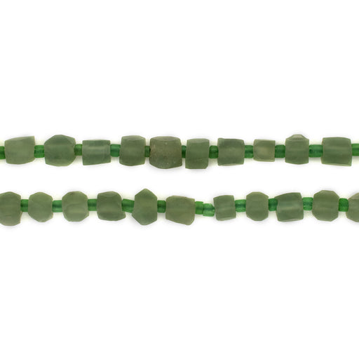 Green Faceted Cube Afghani Jade Beads (4mm) - The Bead Chest