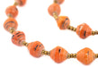 Orange Medley Recycled Paper Beads from Uganda - The Bead Chest