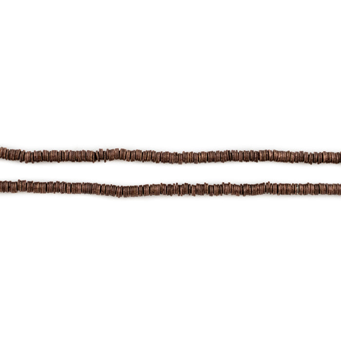 Antiqued Copper Flat Disk Heishi Beads (2mm) - The Bead Chest