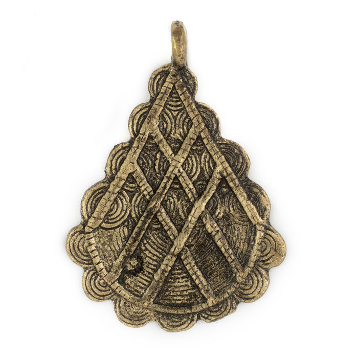 Antiqued Brass Baule Pyramid Pendant (67x48mm) - The Bead Chest