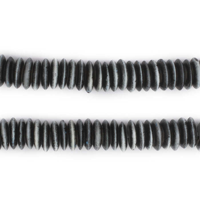 Black Himalayan Bone Saucer Beads (10mm) - The Bead Chest