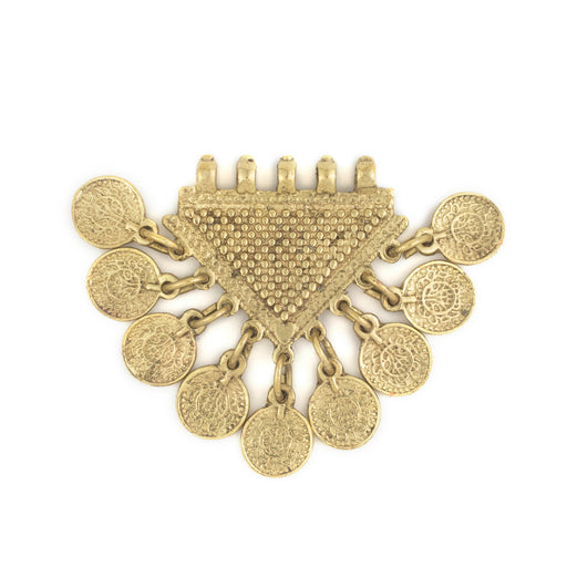 Brass Tribal Coin Dangle Pendant