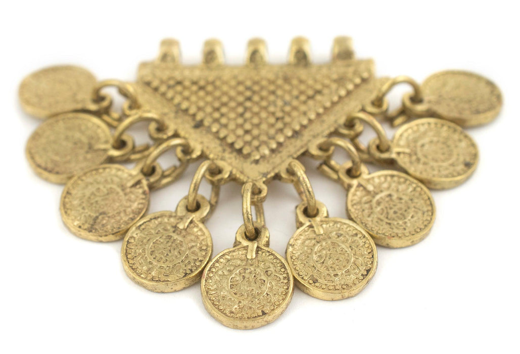 Brass Tribal Coin Dangle Pendant - The Bead Chest