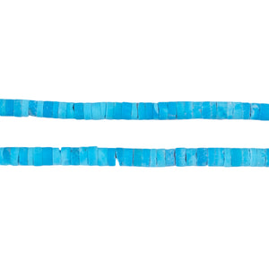 Blue Turquoise Afghan Stone Cylinder Beads (4mm)