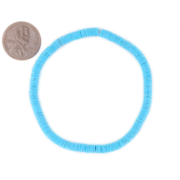Baby Blue African Vinyl Stretch Bracelet - The Bead Chest