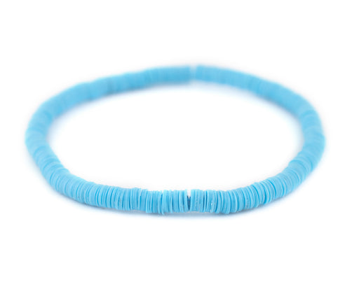Baby Blue African Vinyl Stretch Bracelet - The Bead Chest